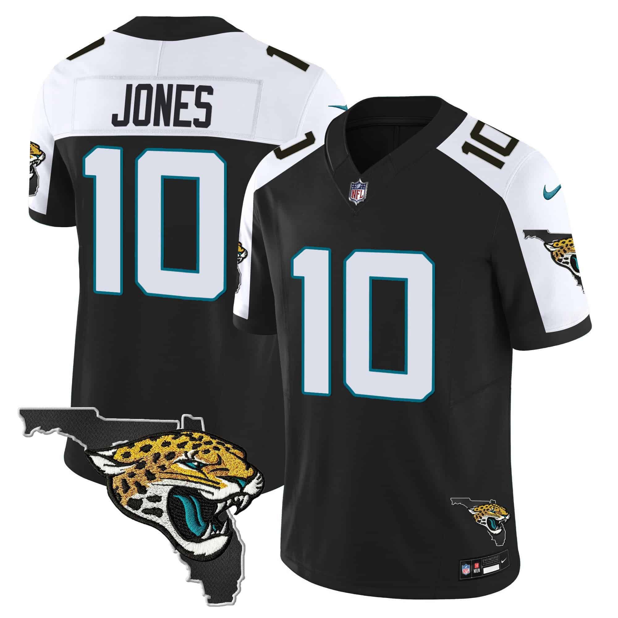 Men Jacksonville Jaguars #10 Jones Black 2024 Nike Florida Patch Vapor NFL Jersey